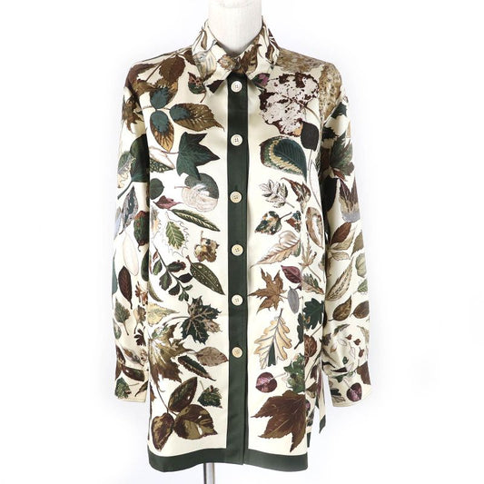 Hermes Vintage Tourbillon Swirls 100% Silk Margiela Period Fallen Leaves Long