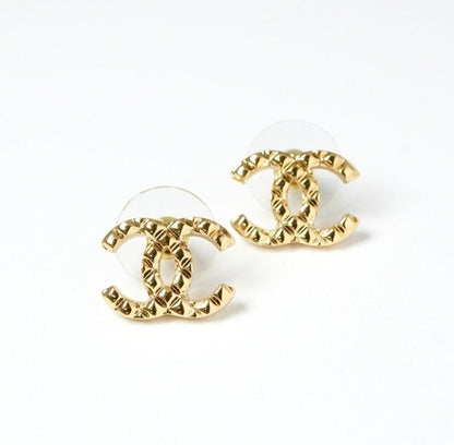 Chanel Earrings Earring Gold Coco Mark Matelasse