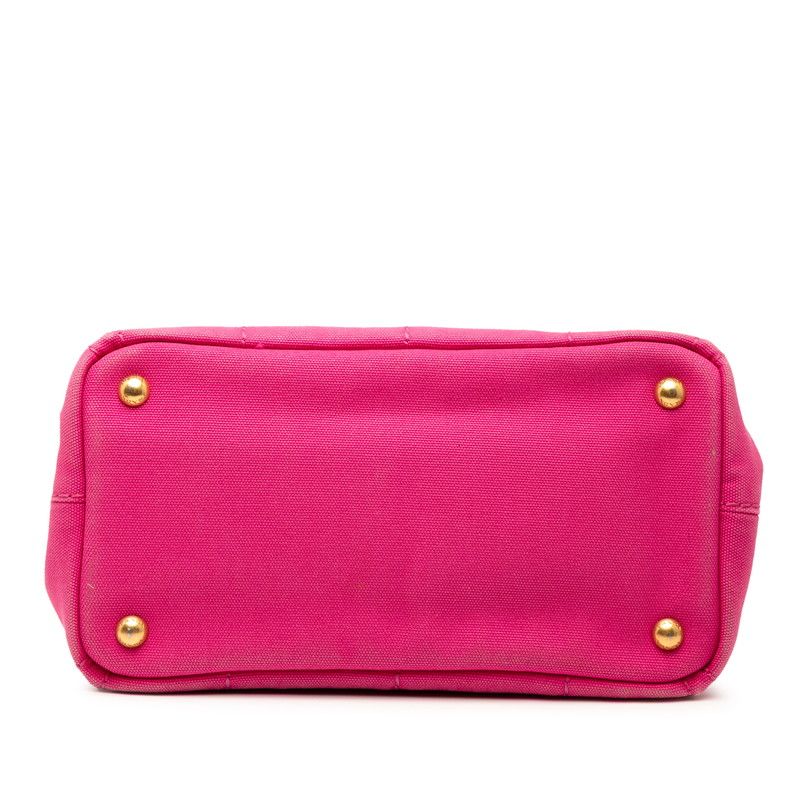 Prada Canapa Mini Tote Shoulder Bag 2WAY B2439g Pink Canvas Women Prada