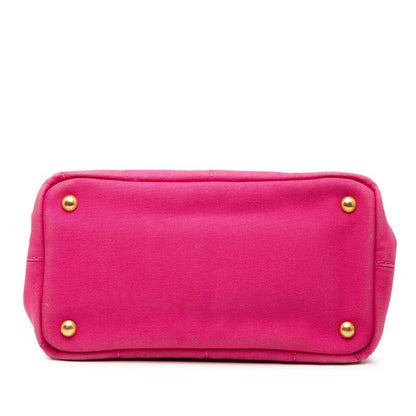 Prada Canapa Mini Tote Shoulder Bag 2WAY B2439g Pink Canvas Women Prada