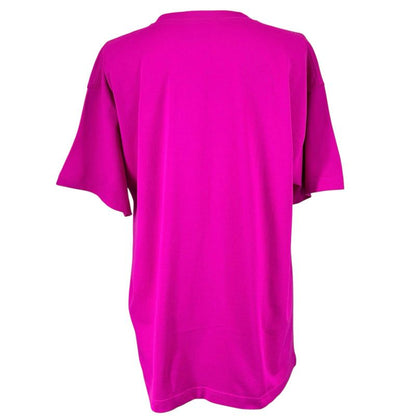 Balenciaga 612965 Logo Print Crew Neck Short Sleeve T-shirt Pink S Genuine