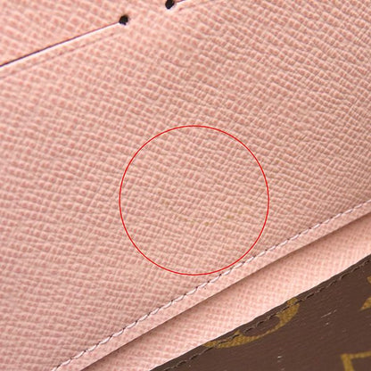 Louis Vuitton Long Wallet Portefeuille Clemence Monogram Canvas Rose Ballerine