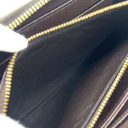 Louis Vuitton Zippy Wallet Damier Ebene Damier Ebene PVC Brown Round Zipper