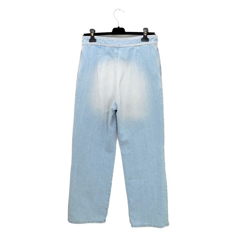 Chanel Denim Pants P76228v68736 Size 38 Light Blue Lamé Women's Clothing