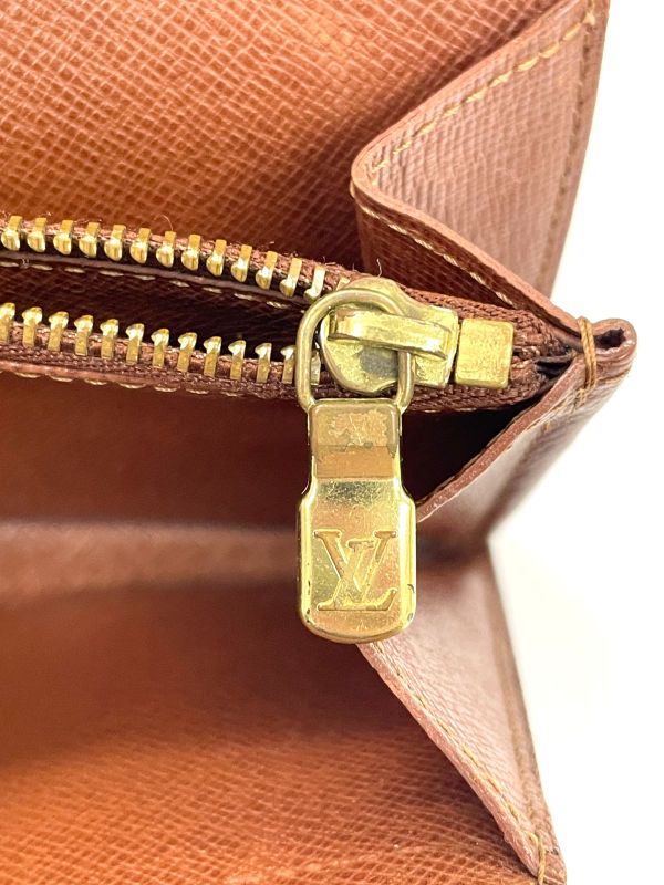 Louis Vuitton Monogram Pochette Porte Monet Cles Di Long Wallet M61725 Brown