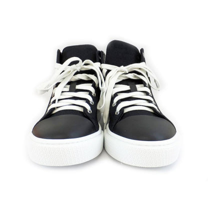 Hermes Iriko High Cut Sneakers - Description 38 Black White Cotton