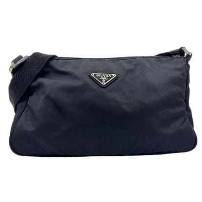 Prada Nylon Black Shoulder Bag Silver