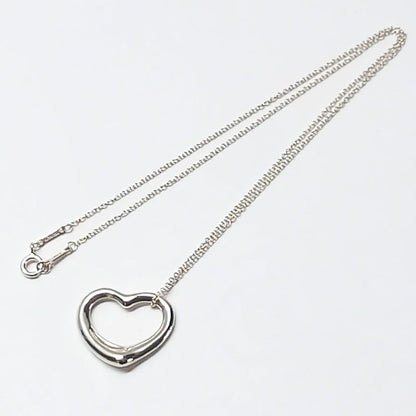 Tiffany & Co Open Heart Necklace 22mm (0.87in) 925 Silver Tiffany & Co