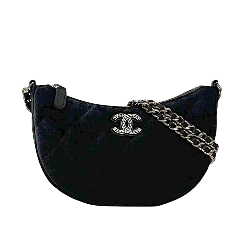 Chanel Shoulder Bag Half Moon Chain Bag Black 2024