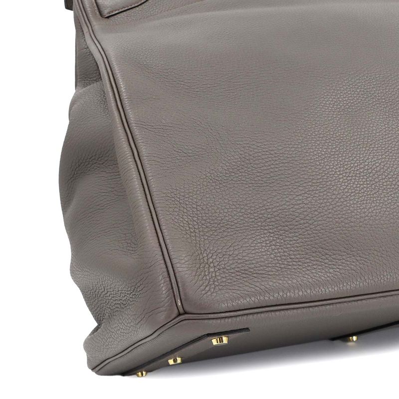 Hermes Haut  Courroies HAC 55 Personal SPO Togo Ethan Hand Bag Stamped D Gold