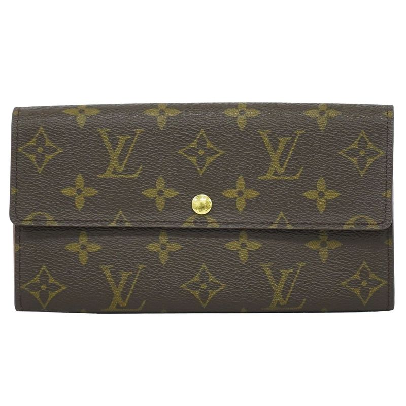 Authentic Louis Vuitton LV Pochette Porte Monet Cles Di Monogram Long Wallet