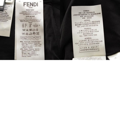 Fendi 19 Nylon Zucca Pattern Short Sleeve Crew Neck Long Dress Brown 38