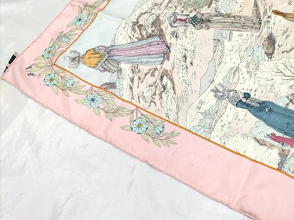 Hermes Carre 90 Scarf Costumes DES Departements Department Costume Silk Pink