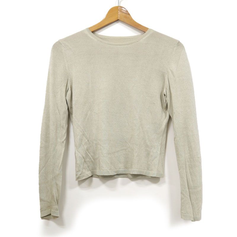 Hermes Silk Sweater Knit S Light Hand Beige