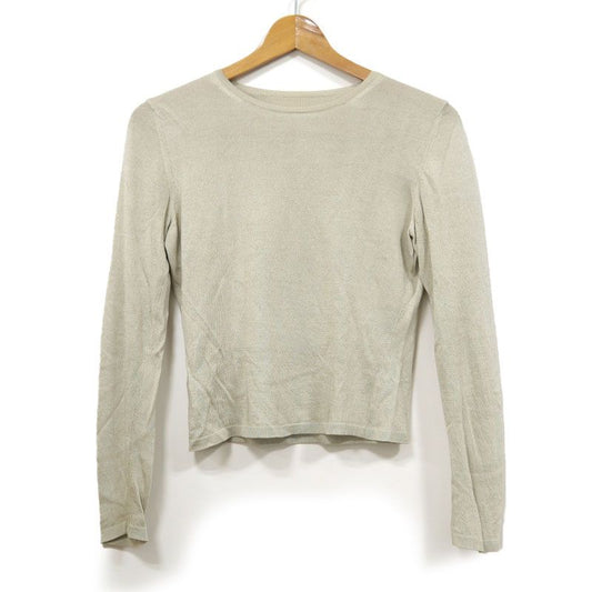 Hermes Silk Sweater Knit S Light Hand Beige