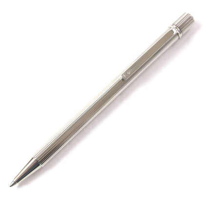 Cartier Must De Cartier Ballpoint Pen With Striped Logo Metal Silver With Case