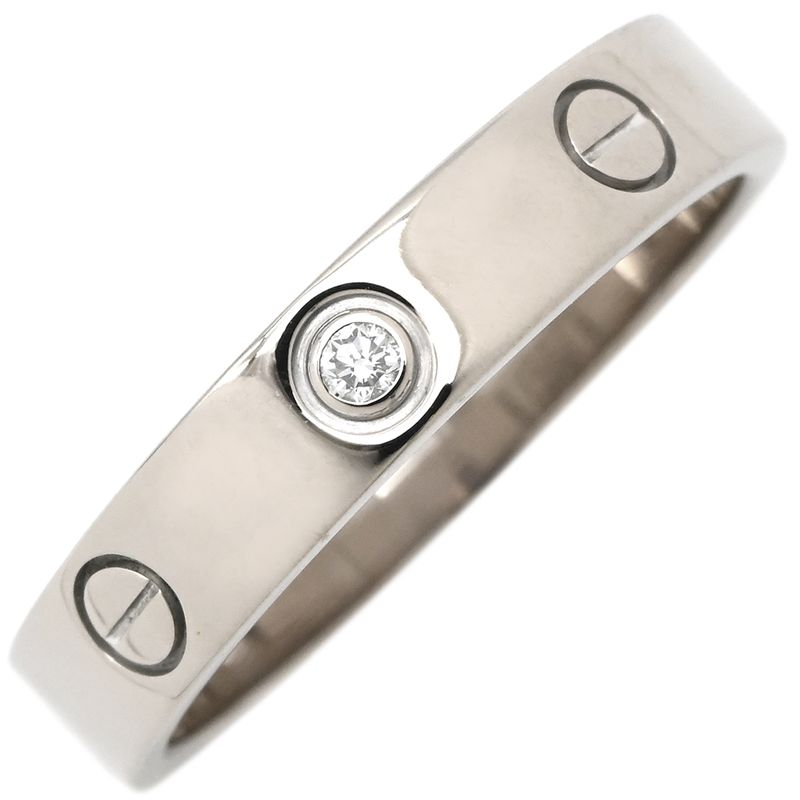 Cartier Ring Mini Love Ring 1p Diamond 18k White Gold Diamond White Gold