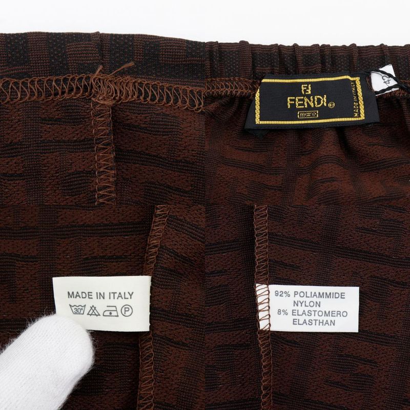 Fendi Zucca Nylon Brown Women's Mini Skirt