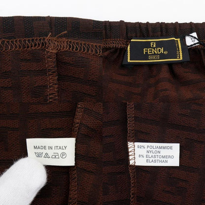 Fendi Zucca Nylon Brown Women's Mini Skirt
