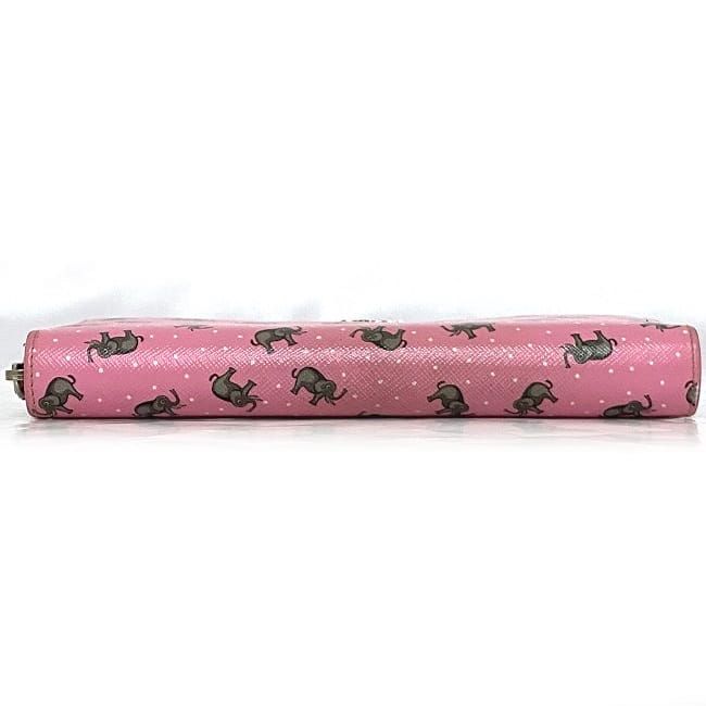 Prada Round Zipper Long Wallet Ec22963 Pink Elephant