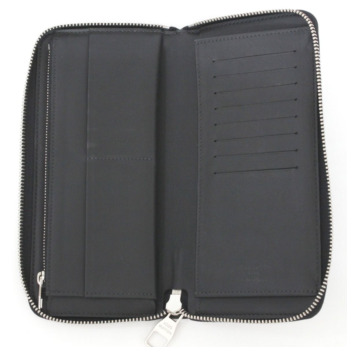 Louis Vuitton Damier Cobalt Zippy Wallet Vertical Long Wallet N62240 Black X