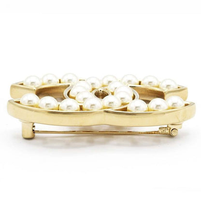 Chanel Brooch Coco Mark Faux Pearl A64978 30.7g Accessories With Box Yo1365