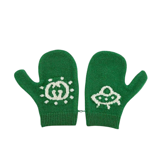 Gucci Children's Gloves Green Interlocking 788514 3k206