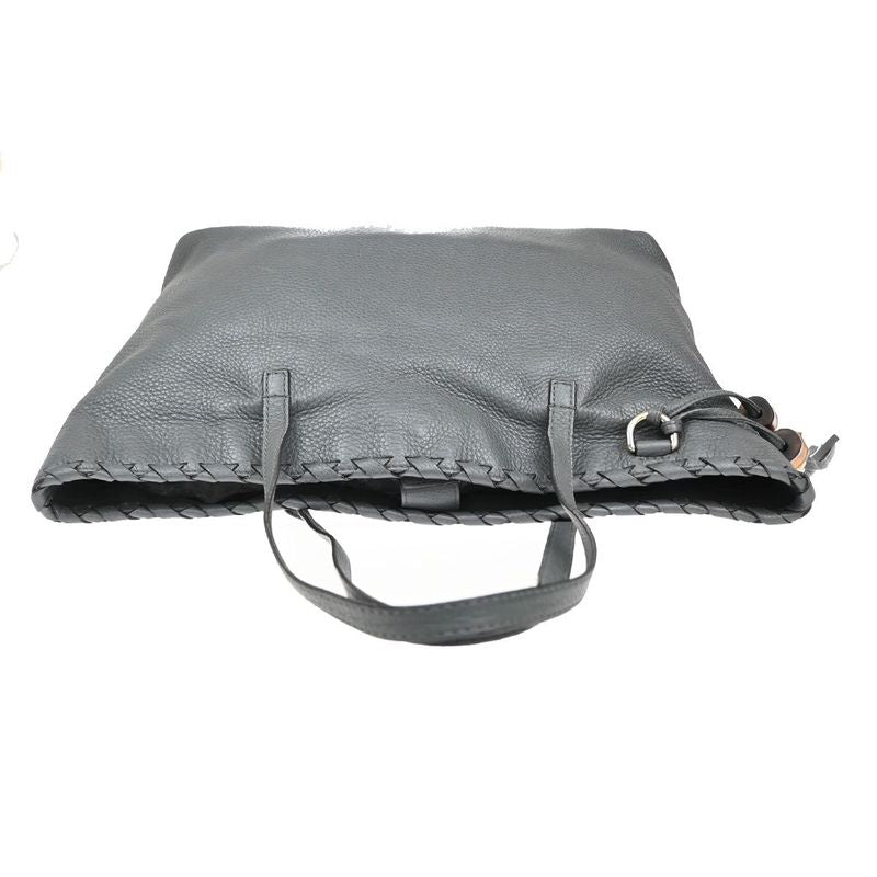 Gucci Shoulder Tote Bag Bamboo Tassel Leather Gray 38ka912