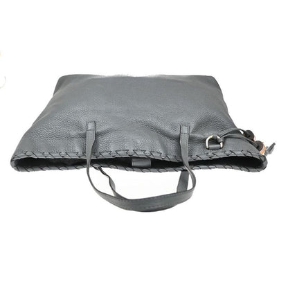 Gucci Shoulder Tote Bag Bamboo Tassel Leather Gray 38ka912