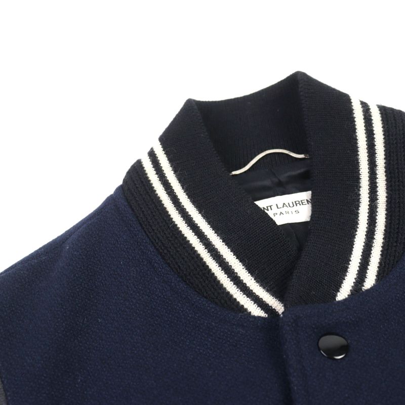 Saint Laurent Paris 14AW 354728 Wool Eddy Period Leather Switching Stajan Teddy