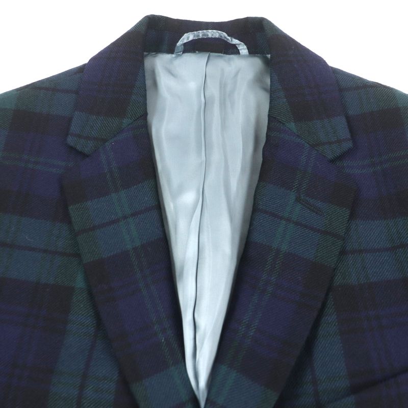 Gucci 421766 100% Wool Emblem Button Checked Single Jacket Tailored Jacket