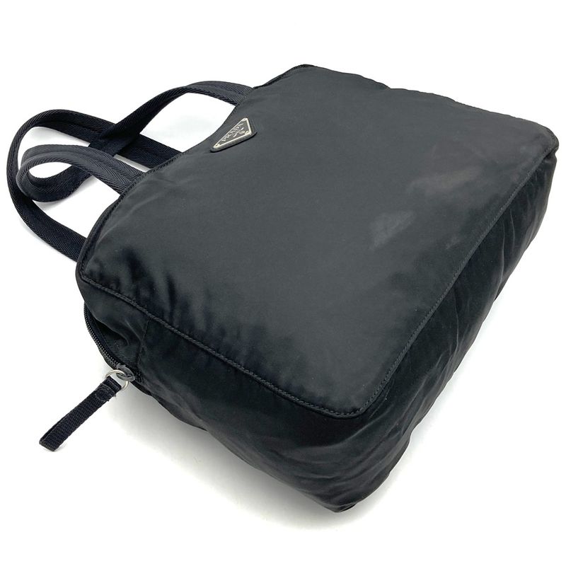 Prada Handbag Black Nylon Triangle Logo Triangle Logo Ladies Fashion Branded