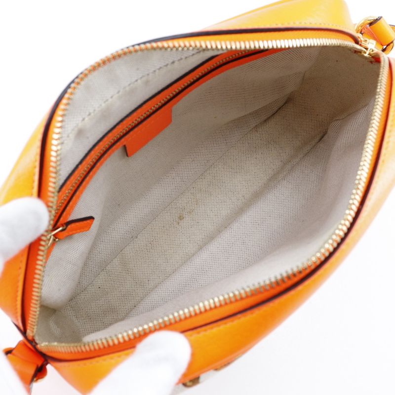 Gucci GG Flora Floral 550147 Canvas And Leather Orange Ladies Shoulder Bag