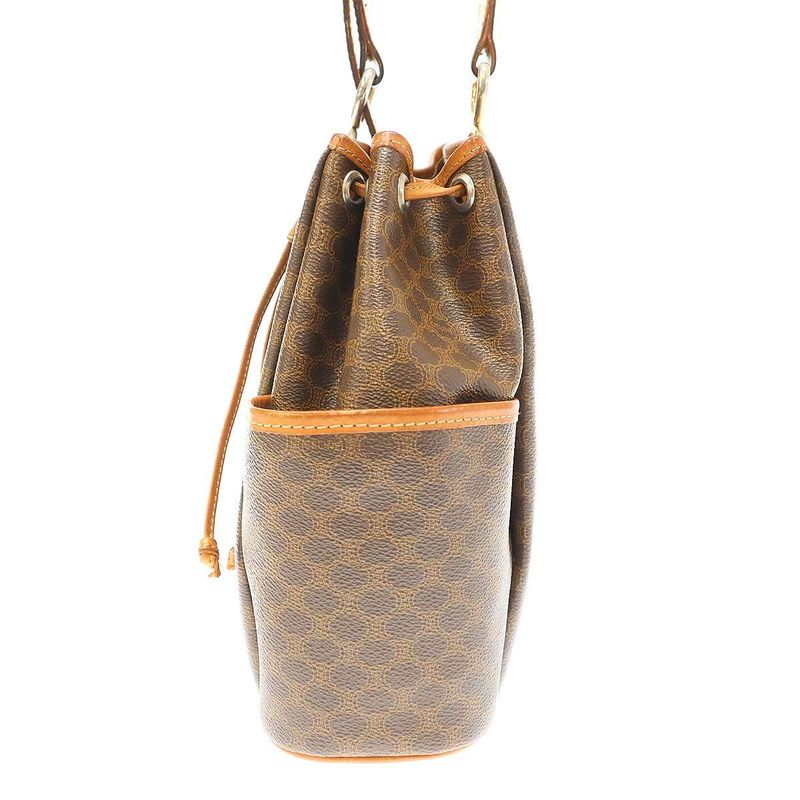 Celine Vintage Macadam PVC Shoulder Bag Brown