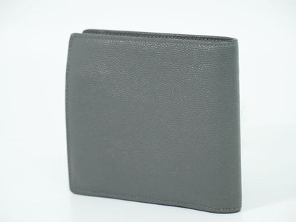 Authentic Saint Laurent Leather Fold Wallet Compact Wallet Gray 396303 Wallet