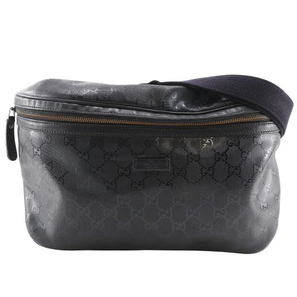 Gucci Belt Bag Medium GG Imprime Body Bag 211110 PVC Black Men's Waist Bag