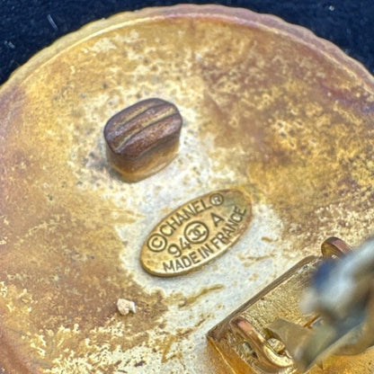 Chanel Vintage Large Earrings Circle Earrings Chanel Gold