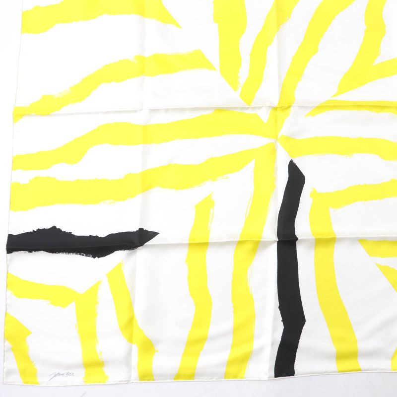 Hermes Carre Geant Carre 90 Rosace DE Janos BER 100% Silk Scarf Yellow With Box