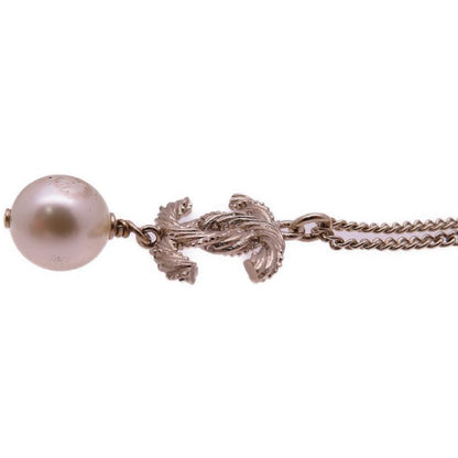 Chanel Coco Mark Faux Pearl B15V Necklace Rhinestone Metal Gold 1483 Chanel