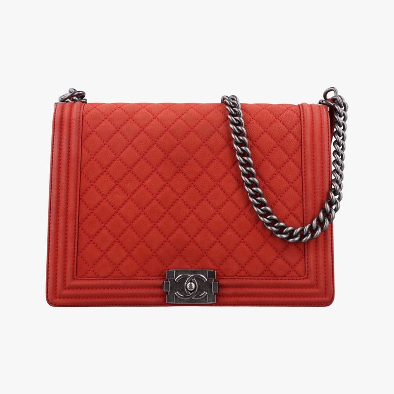 Chanel Boy Chanel Red Leather A67087 18660418