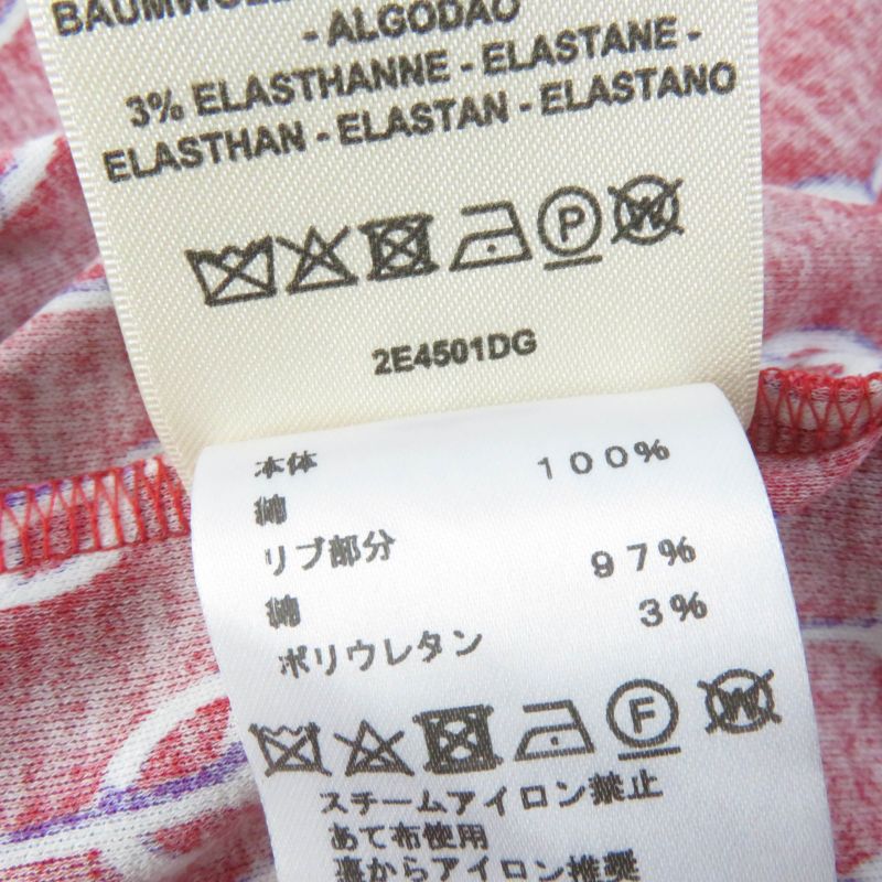 Hermes 2022ss 2e4501dg 100% Cotton Cliquetis Pattern Short Sleeves Dress Red 34