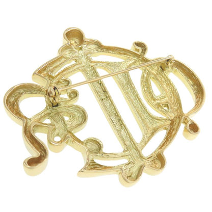 Christian DIOR Logo Brooch Metal Ladies