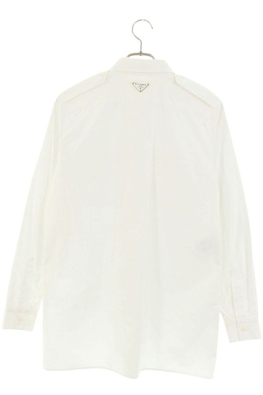 Prada P478g Back Triangle Plate Long Sleeve Shirt Men's 40