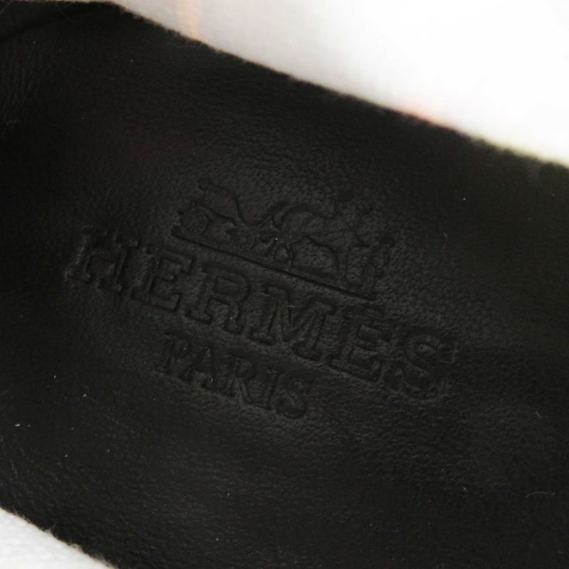 Hermes Leather With Serie Plate Ankle Strap Espadrilles/canvas Leather Slip-on