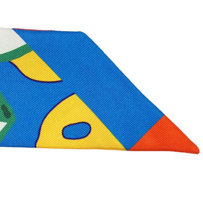 Hermes Twilly Scarf 100% Silk Blue Green Orange Multi Small Accessories Ladies