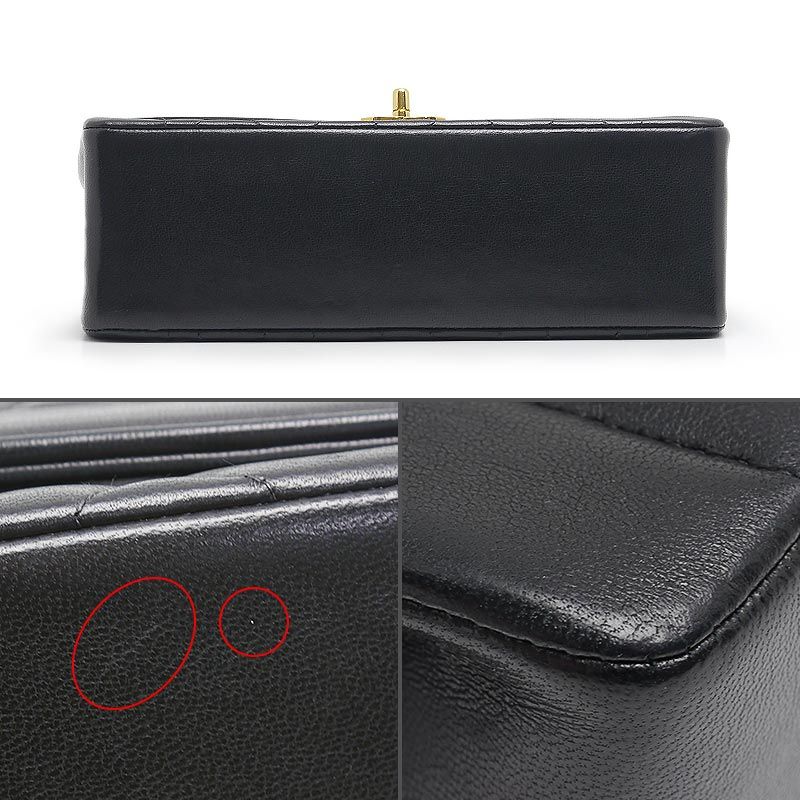 Chanel Matelasse Chain Shoulder Bag Diana Flap 22 Black