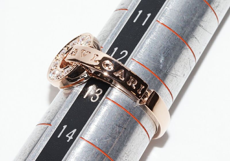 Bulgari Bvlgari Ring 18K Pink Gold Diamond 028ct Bvlgari Pave Diamond Ring