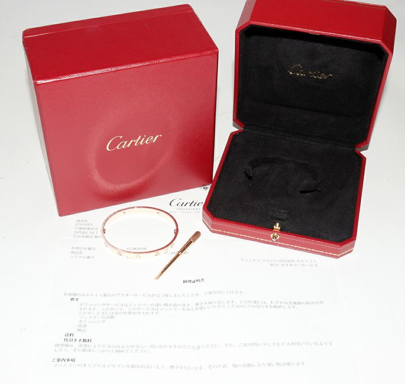 Cartier Bracelet Bangle 18K Pink Gold Diamond 4p(042ct) Love Bracelet Half