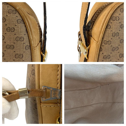 Gucci Vintage Old Gucci Micro GG Beige Gold Hardware Pvc/leather Shoulder Bag