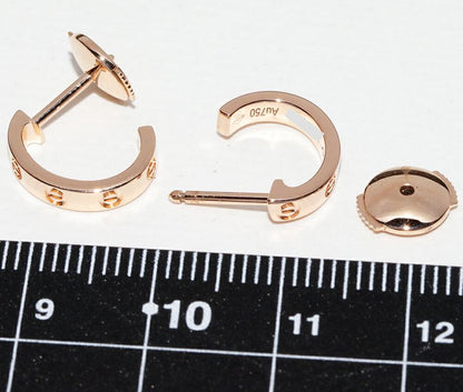 Cartier Earrings 18K Pink Gold Mini Love Earrings Hoop Earrings B80290